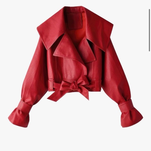 Women's Red Leather Jacket